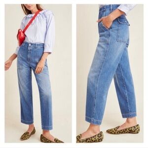 Anthropologie CLOSED Tony Cropped High-Rise Cargo Relaxed Jeans – Size 24